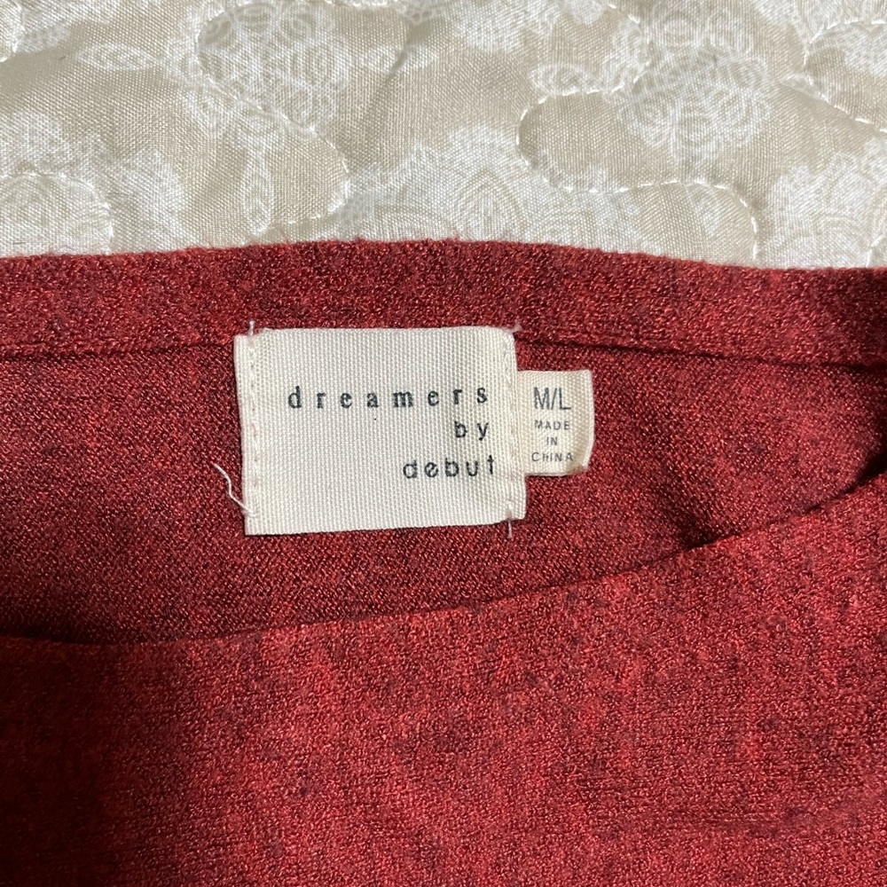 Women's Rust Red Crewneck Sweater - Picture 2 of 3